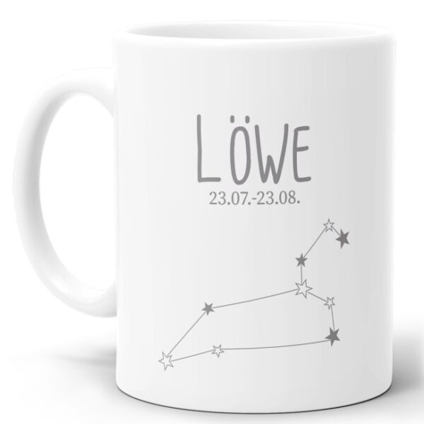 Tasse mit Sternbild für Astrologie-Fans als Geburtstagsgeschenk. Hochwertige Keramiktasse mit Sternzeichen Löwe als Geschenkidee für Freunde und...