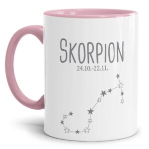 Tasse mit Sternbild für Astrologie-Fans als Geburtstagsgeschenk. Hochwertige Keramiktasse mit Sternzeichen Skorpion als Geschenkidee für Freunde...