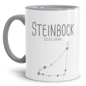 Tasse mit Sternbild für Astrologie-Fans als Geburtstagsgeschenk. Hochwertige Keramiktasse mit Sternzeichen Steinbock als Geschenkidee für Freunde...