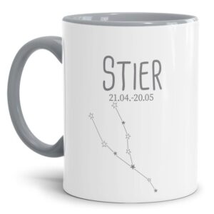 Tasse mit Sternbild für Astrologie-Fans als Geburtstagsgeschenk. Hochwertige Keramiktasse mit Sternzeichen Stier als Geschenkidee für Freunde und...