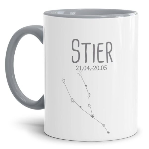 Tasse mit Sternbild für Astrologie-Fans als Geburtstagsgeschenk. Hochwertige Keramiktasse mit Sternzeichen Stier als Geschenkidee für Freunde und...