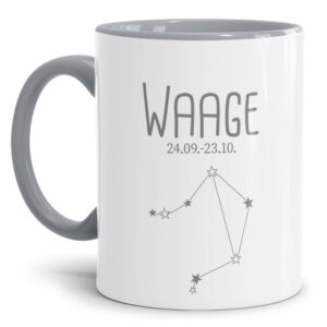 Tasse mit Sternbild für Astrologie-Fans als Geburtstagsgeschenk. Hochwertige Keramiktasse mit Sternzeichen Waage als Geschenkidee für Freunde und...