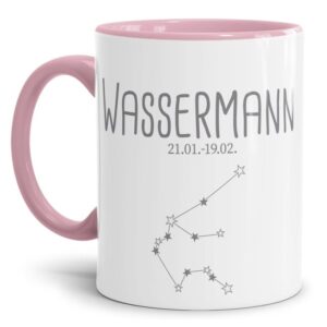 Tasse mit Sternbild für Astrologie-Fans als Geburtstagsgeschenk. Hochwertige Keramiktasse mit Sternzeichen Wassermann als Geschenkidee für Freunde...