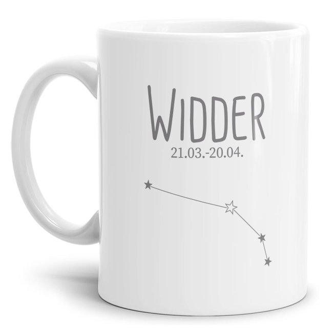 Tasse mit Sternbild für Astrologie-Fans als Geburtstagsgeschenk. Hochwertige Keramiktasse mit Sternzeichen Widder als Geschenkidee für Freunde und...