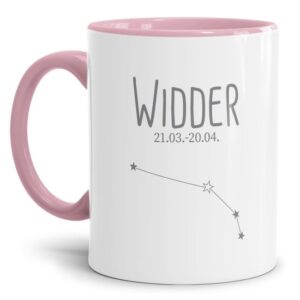 Tasse mit Sternbild für Astrologie-Fans als Geburtstagsgeschenk. Hochwertige Keramiktasse mit Sternzeichen Widder als Geschenkidee für Freunde und...