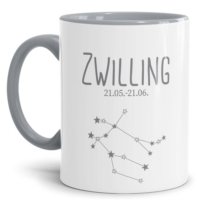 Tasse mit Sternbild für Astrologie-Fans als Geburtstagsgeschenk. Hochwertige Keramiktasse mit Sternzeichen Zwilling als Geschenkidee für Freunde...