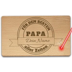 Liebevoll gestaltetes Holzbrettchen für den besten Papa aller Zeiten als Überraschung zum Vatertag oder als individuelles Geburtstagsgeschenk für...