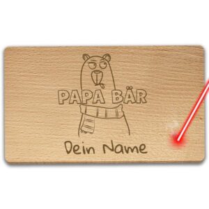 Liebevoll gestaltetes Holzbrettchen für Papa - Papa Bär - als kleine Überraschung zum Vatertag oder als individuelles Geburtstagsgeschenk für den...