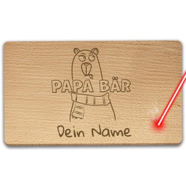 Liebevoll gestaltetes Holzbrettchen für Papa - Papa Bär - als kleine Überraschung zum Vatertag oder als individuelles Geburtstagsgeschenk für den...