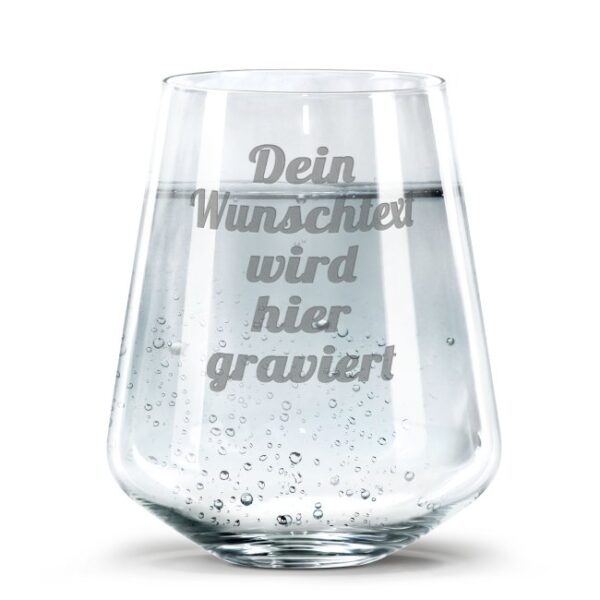 Gestalte hier ein edles Trinkglas mit Gravur. Die perfekte Geschenkidee für Freunde