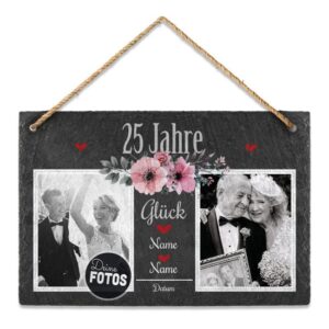 Hier kannst Du das schönste Geschenk zum 25. Hochzeitstag selbst gestalten. Diese edle