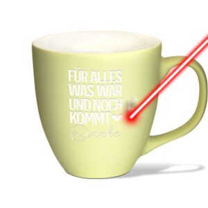 Kaffee- und Teeliebhaber kommen mit dieser XXL Porzellantasse in Premiumqualität voll auf ihre Kosten. Durch die besonders Soft Touch Oberfläche...