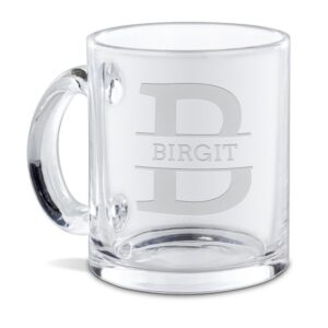 Unsere hochwertig gravierte Tasse aus Glas mit Initiale B und Name ist ein edles