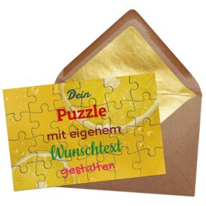 Gestalte Dein personalisiertes Puzzle als persönliche Botschaft zum Verschicken im hochwertigen Briefumschlag. Gib einfach Deinen Wunschtext an und...