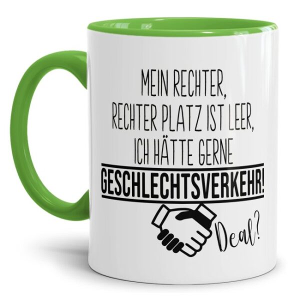 Überrasche Deinen Partner oder Deine Partnerin mit dieser originellen Spruchtasse bei einem gemütlichen Frühstück am Sonntagmorgen und sei gespannt...