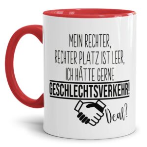 Überrasche Deinen Partner oder Deine Partnerin mit dieser originellen Spruchtasse bei einem gemütlichen Frühstück am Sonntagmorgen und sei gespannt...