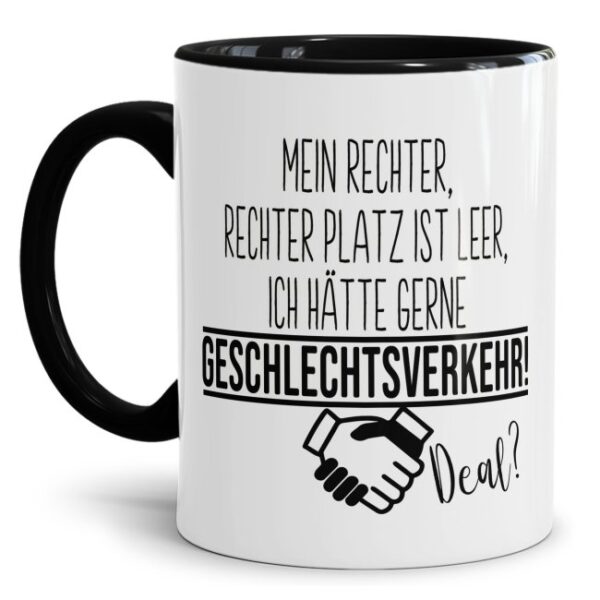 Überrasche Deinen Partner oder Deine Partnerin mit dieser originellen Spruchtasse bei einem gemütlichen Frühstück am Sonntagmorgen und sei gespannt...