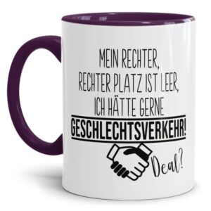 Überrasche Deinen Partner oder Deine Partnerin mit dieser originellen Spruchtasse bei einem gemütlichen Frühstück am Sonntagmorgen und sei gespannt...