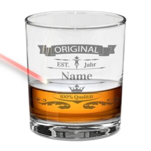 Verschenke hier ein individualisiertes Whiskyglas mit persönlicher Gravur. Ein besonderes Whisky Geschenk für Freunde