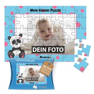 Süßes Kinder-Puzzle zum selbst Gestalten mit den Lieblingsfotos der Kinder. Alle Kinder puzzlen gern. Verschenke dieses hübsche Puzzle für Kinder...