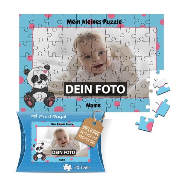 Süßes Kinder-Puzzle zum selbst Gestalten mit den Lieblingsfotos der Kinder. Alle Kinder puzzlen gern. Verschenke dieses hübsche Puzzle für Kinder...