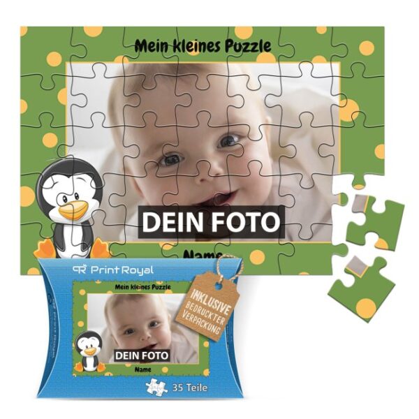 Süßes Kinder-Puzzle zum selbst Gestalten mit den Lieblingsfotos der Kinder. Alle Kinder puzzlen gern. Verschenke dieses hübsche Puzzle für Kinder...