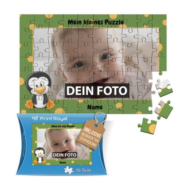 Süßes Kinder-Puzzle zum selbst Gestalten mit den Lieblingsfotos der Kinder. Alle Kinder puzzlen gern. Verschenke dieses hübsche Puzzle für Kinder...