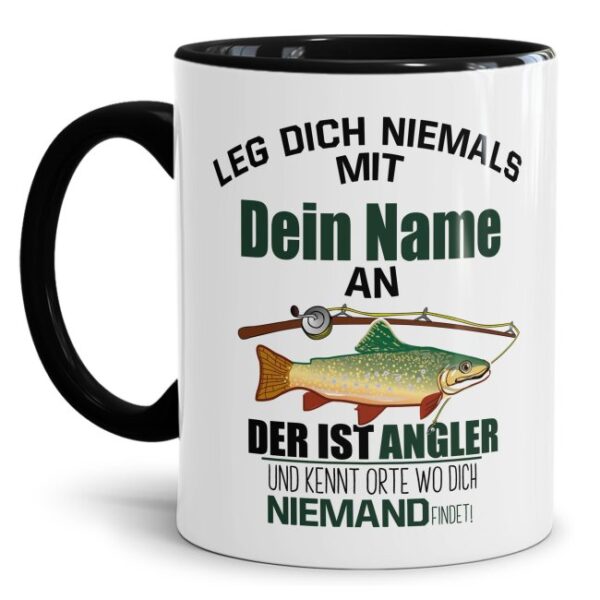 Lustige Tasse für Angler mit witzigem Spruch - Ich bin Angler - Besondere Kaffeetasse personalisiert mit Wunschname aus hochwertiger Keramik....