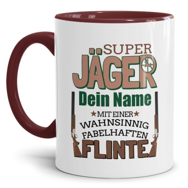 Lustige Tasse für Jäger mit witzigem Spruch - Super Jäger - Besondere Kaffeetasse personalisiert mit Wunschname aus hochwertiger Keramik....