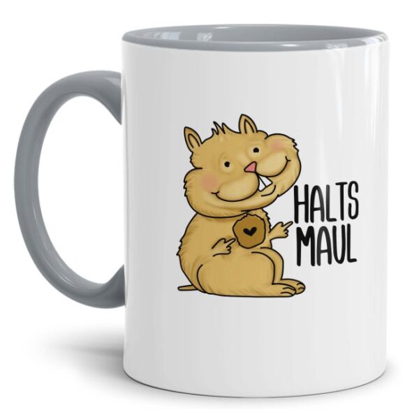 Freche Hamster-Tasse mit frechem Statement - Halts Maul- lustiger Kaffeebecher als Geschenkidee für Kollegen und Freunde mit Humor oder als lustige...