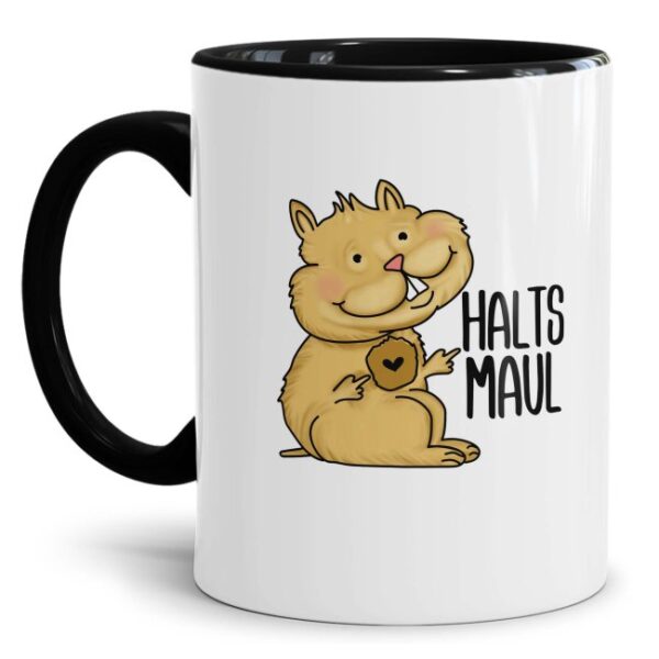 Freche Hamster-Tasse mit frechem Statement - Halts Maul- lustiger Kaffeebecher als Geschenkidee für Kollegen und Freunde mit Humor oder als lustige...