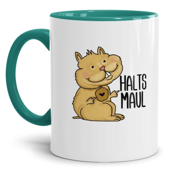 Freche Hamster-Tasse mit frechem Statement - Halts Maul- lustiger Kaffeebecher als Geschenkidee für Kollegen und Freunde mit Humor oder als lustige...