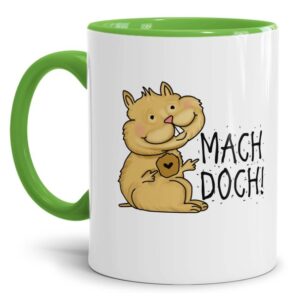 Freche Hamster-Tasse mit lustigem Statement - Mach doch - witzige Geschenkidee für Freunde und Kollegen mit Humor