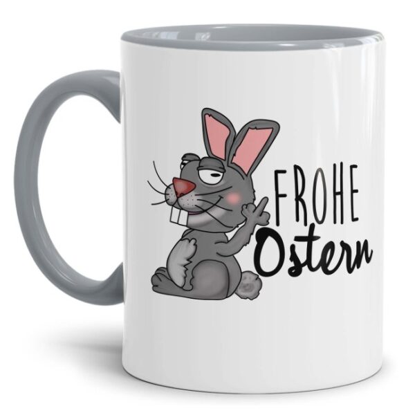 Lustige Ostertasse als Geschenk für Freunde und Familie mit Humor. Gefüllt mit kleinen Leckereien wird diese freche Hasen-Tasse zur witzigen...