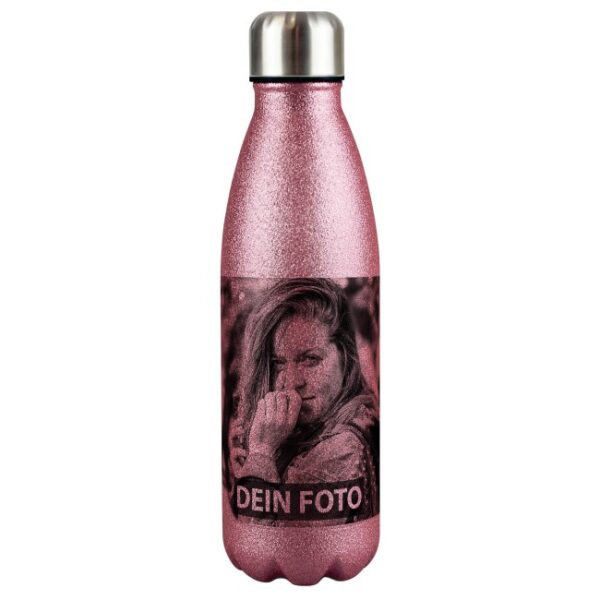 Streu Glitzer in Dein Leben mit dieser besonderen Trinkflasche mit Glitzereffekt! Da macht Wasser trinken richtig Spaß! Verschenke diese rosa-pinke...