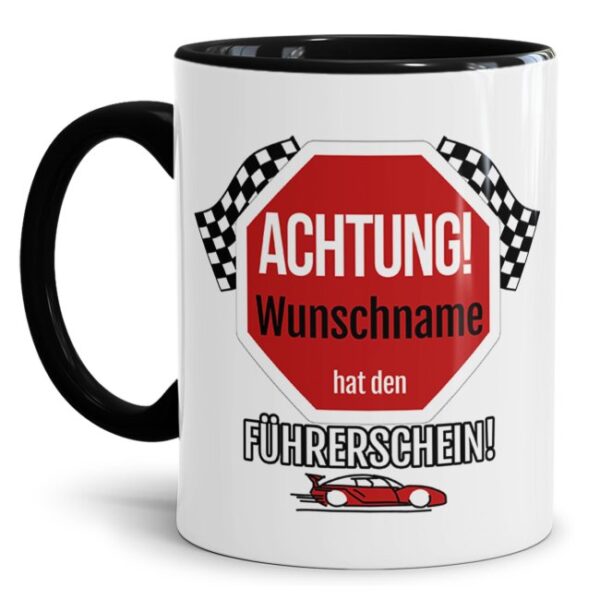 Liebevoll gestaltete Tasse zum Führerschein als Geschenk für beste Freunde oder als Geschenkidee für Sohn oder Tochter zur bestandenen Fahrprüfung....