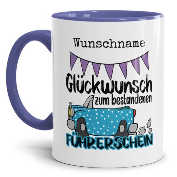 Liebevoll gestaltete Kaffeebecher mit Spruch - Glückwunsch zum Führerschein - als Geschenk zur bestandenen Fahrschulprüfung für beste Freunde und...