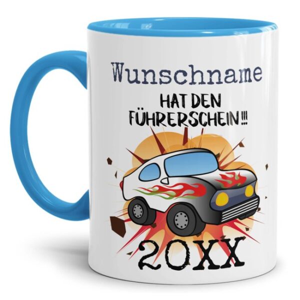 Farbenfroh gestaltete Tasse mit Spruch als Geschenk zum Führerschein für beste Freunde und Familienmitglieder. Die lustige Keramiktasse als...