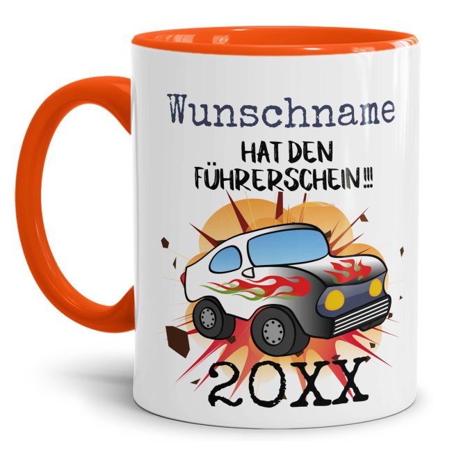 Farbenfroh gestaltete Tasse mit Spruch als Geschenk zum Führerschein für beste Freunde und Familienmitglieder. Die lustige Keramiktasse als...