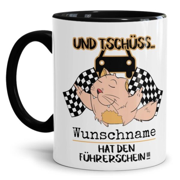 Lustiger Kaffeebecher mit Spruch als Geschenk zur bestandenen Fahrschulprüfung für beste Freunde und Familienmitglieder. Die Kaffeetasse aus...