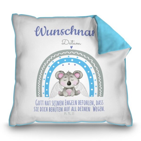 Liebevoll gestaltetes Taufkissen - Koala - als persönliches Taufgeschenk für das Patenkind. Personalisiert mit dem Namen des Kindes und dem...