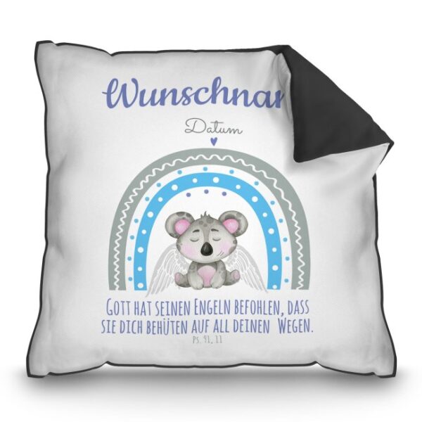 Liebevoll gestaltetes Taufkissen - Koala - als persönliches Taufgeschenk für das Patenkind. Personalisiert mit dem Namen des Kindes und dem...