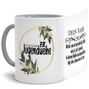 Verschenke diese liebevoll gestaltete Namenstasse zur Jugendweihe - Werde