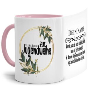 Verschenke diese liebevoll gestaltete Namenstasse zur Jugendweihe - Werde