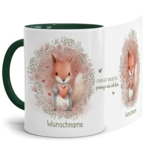 Unsere Tasse mit liebevoll gestaltetem und süßem Tiermotiv - Eichhörnchen -