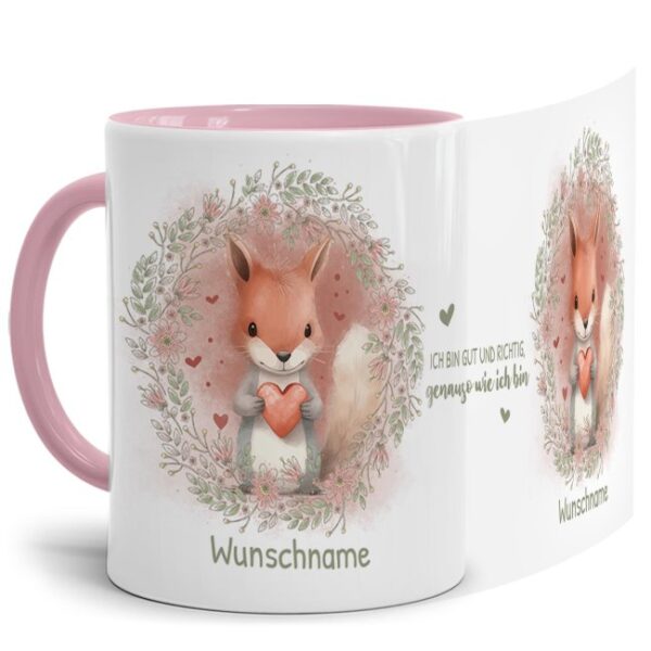 Unsere Tasse mit liebevoll gestaltetem und süßem Tiermotiv - Eichhörnchen -