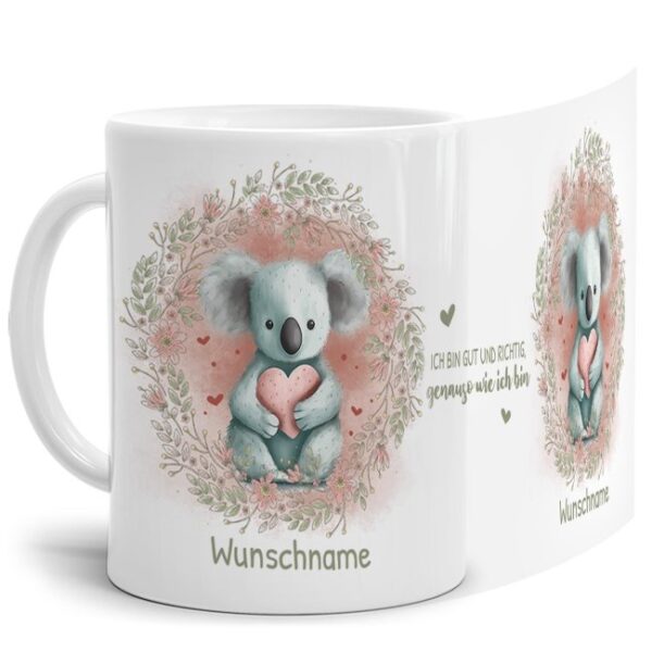 Unsere Tasse mit liebevoll gestaltetem und süßem Tiermotiv - Koala -