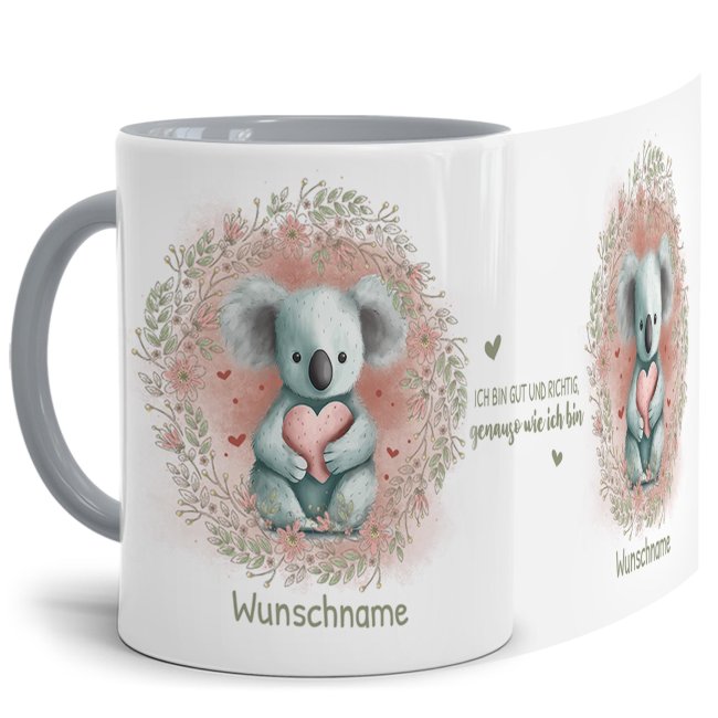 Unsere Tasse mit liebevoll gestaltetem und süßem Tiermotiv - Koala -