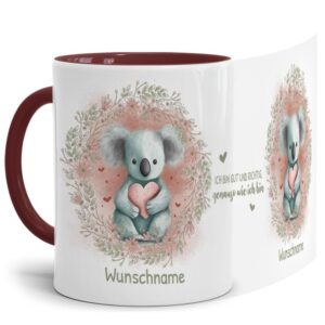 Unsere Tasse mit liebevoll gestaltetem und süßem Tiermotiv - Koala -