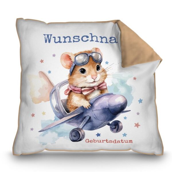 Unser Kissen in mokka mit süßem Tiermotiv - Hamster - ist ein besonderes Highlight in jedem Kinderzimmer und lässt Kinderherzen höherschlagen. Das...